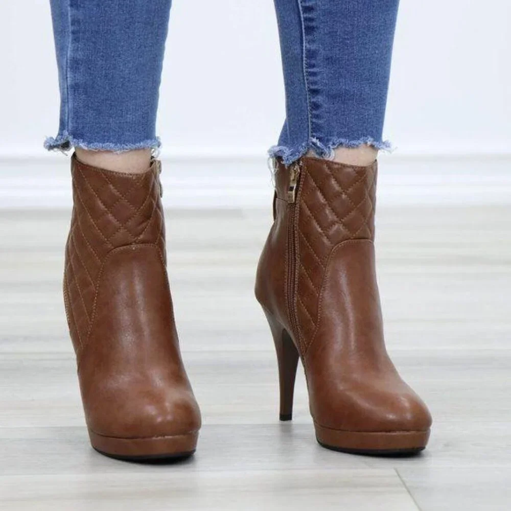 Platform High Heel Ankle Boots Fur inside - Picture 7 of 15